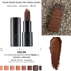 NEW Melt Cosmetics Ulta matte lipstick in Sin City